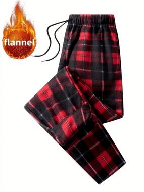 Red and Black Plaid Flannel Lounge Pants